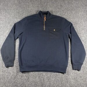 Men's Frye And Co 1/4 Zip Long Sleeve Blue Blended Sweater Size‎ Medium